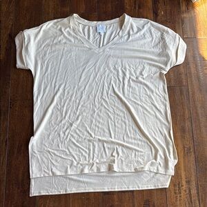 Women's Cream V-Neck Top